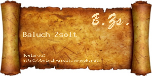 Baluch Zsolt névjegykártya